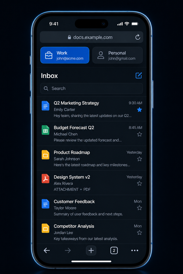 Illustration of work account switching
